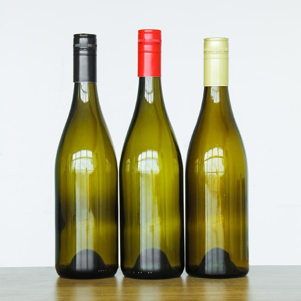 Transparent Amber Green Blue Glass Red Wine Bottle Burgundy With Cork