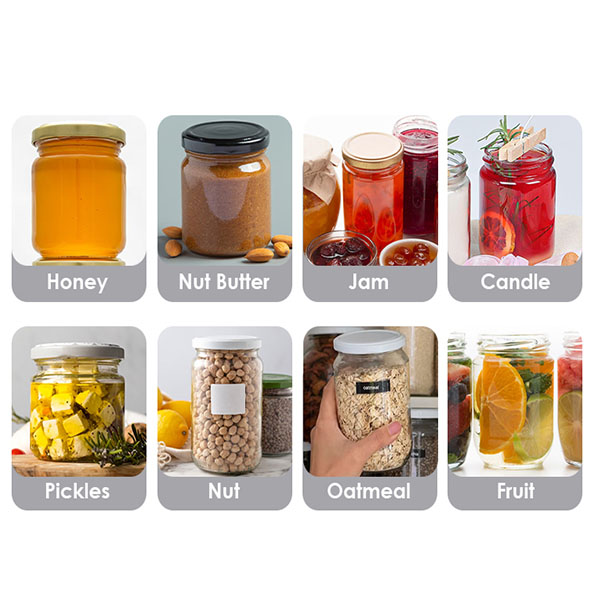Round Shape Food Package Glass 240Ml 350Ml 500Ml Cylinder Glass jar with lids
