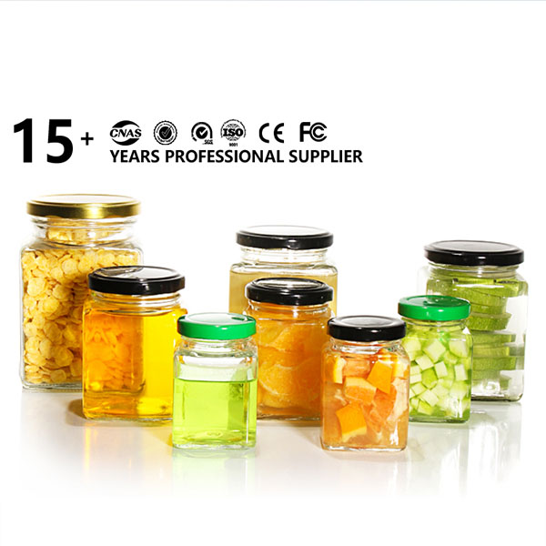 2023 New 200ml Square Food Container Honey Glass Jar Transparent Storage With Lid